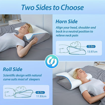 Light Gray Memory Foam Cervical Pillow Neck Shoulder Relief Perfect Gift Ideal For Side Stomach Bac 3