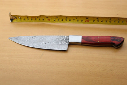 Damascus Steel Skinner Knife | Handcrafted Hunting & Camping Knife