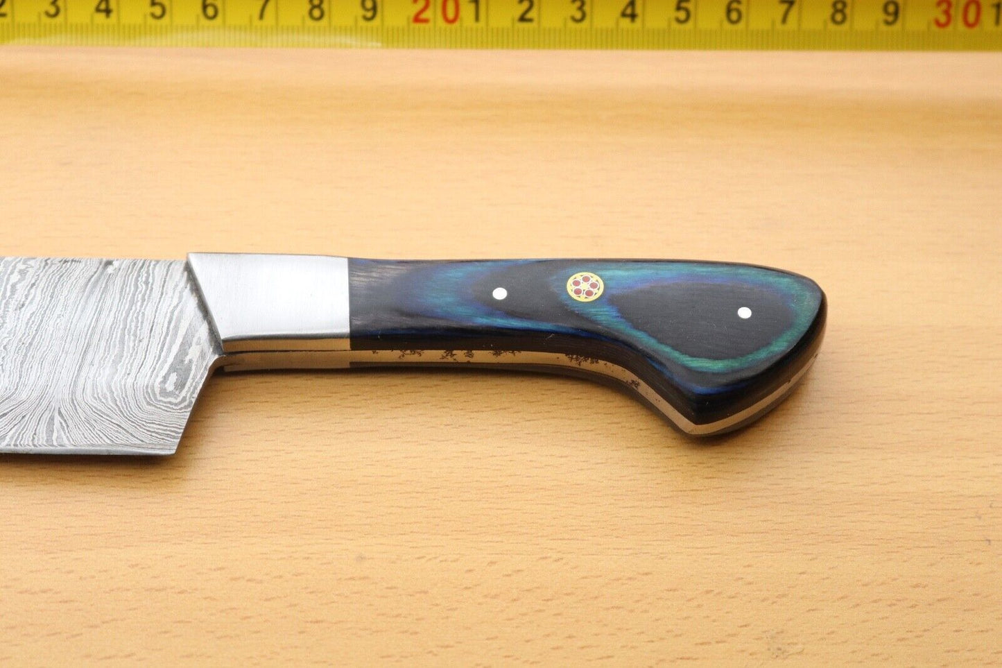 Custom Forged Damascus Hunting Knife  Pure Wood Handle Knife 1