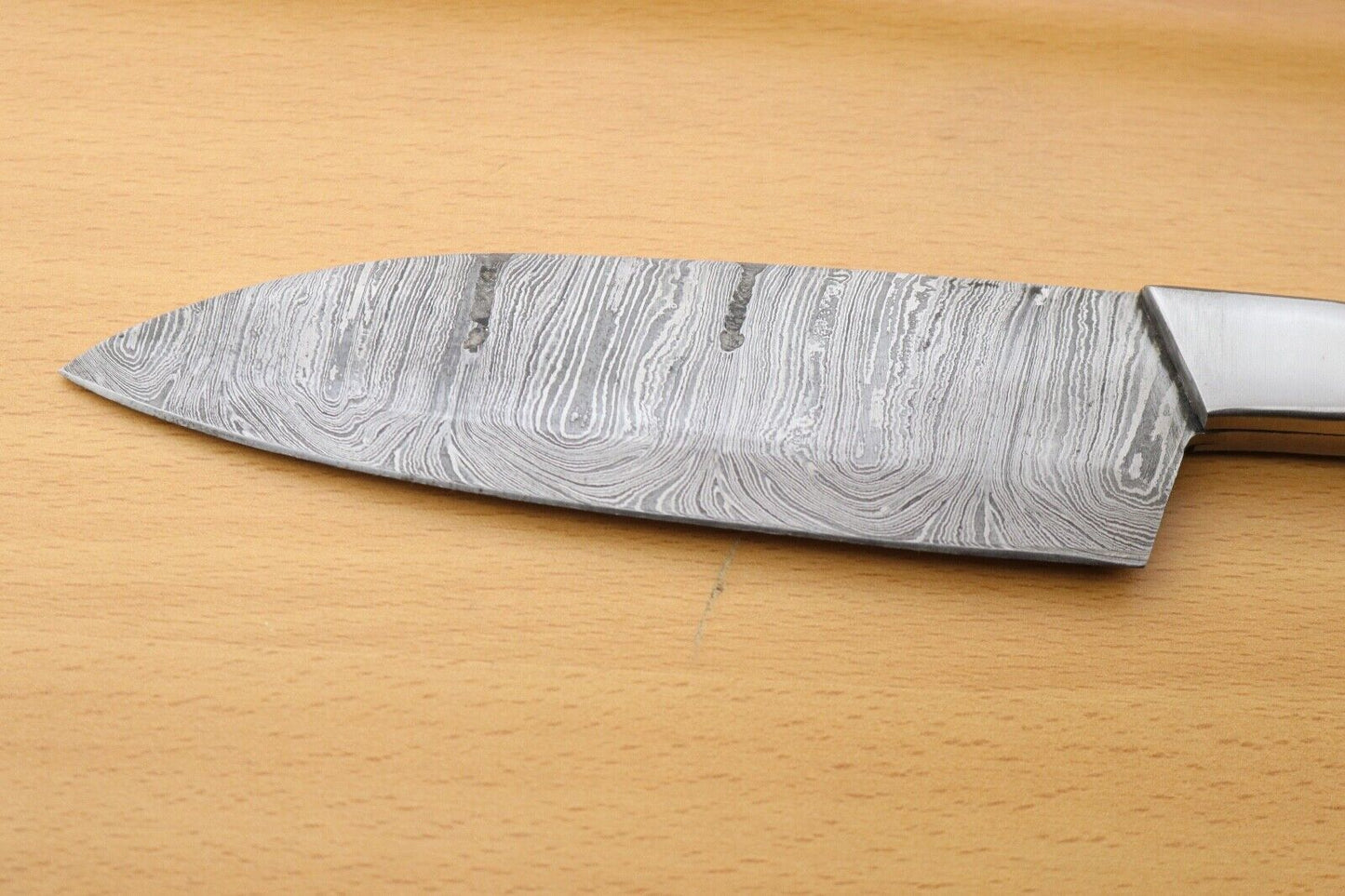 Custom Forged Damascus Hunting Knife  Pure Wood Handle Knife 2