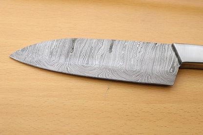 Custom Forged Damascus Hunting Knife  Pure Wood Handle Knife 2