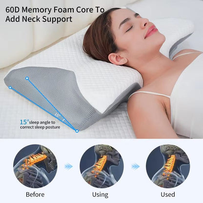 ErgoComfort Memory Foam Pillow for Side Sleepers – Slow Rebound Cervical Support Cushion