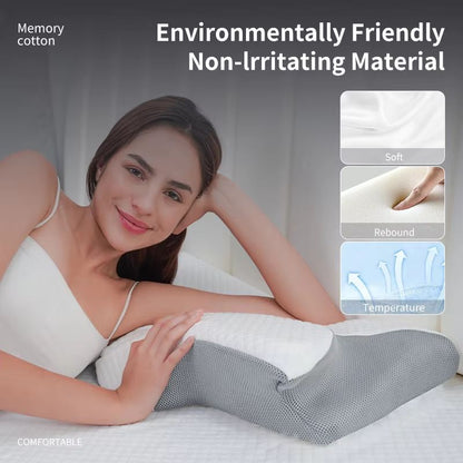 ErgoComfort Memory Foam Pillow For Side Sleepers  Slow Rebound Cervical Support Cushion 1