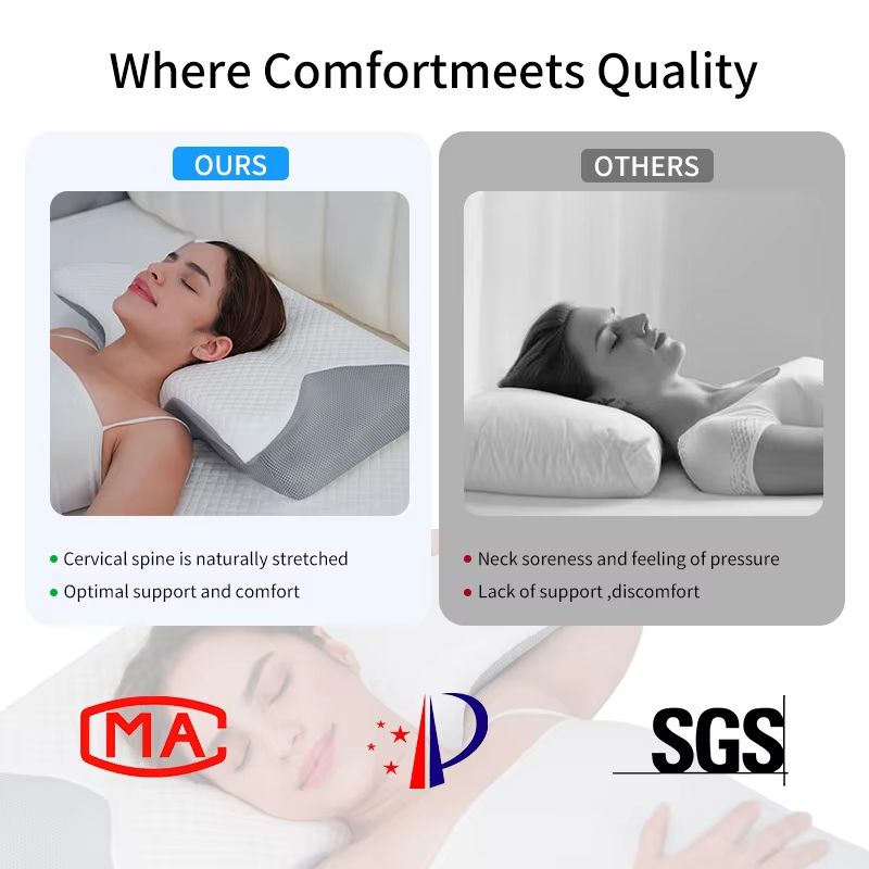 ErgoComfort Memory Foam Pillow For Side Sleepers  Slow Rebound Cervical Support Cushion 3