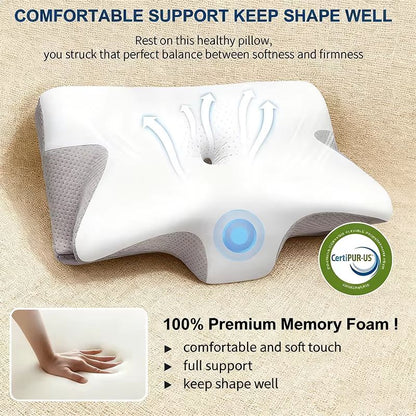 ErgoComfort Memory Foam Pillow For Side Sleepers  Slow Rebound Cervical Support Cushion 5