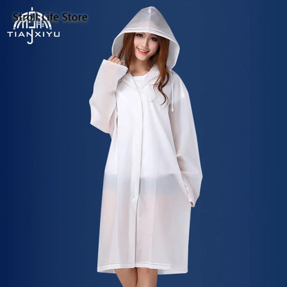 Women's Translucent Rain Poncho, Yellow Waterproof Raincoat, Outdoor Adult Rain Gear, Plastic Suit, Clear Rain Coat