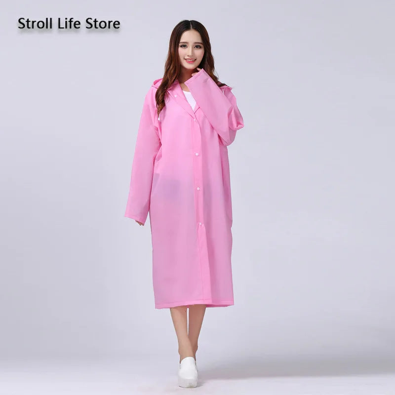 Women's Translucent Rain Poncho, Yellow Waterproof Raincoat, Outdoor Adult Rain Gear, Plastic Suit, Clear Rain Coat