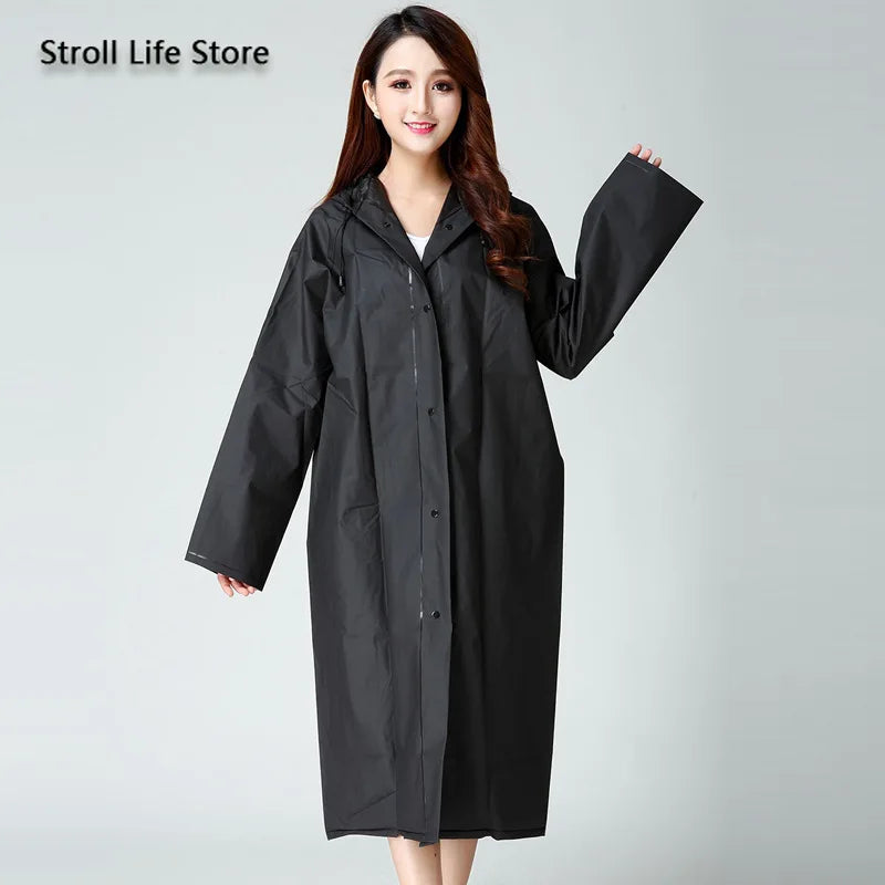Women's Translucent Rain Poncho, Yellow Waterproof Raincoat, Outdoor Adult Rain Gear, Plastic Suit, Clear Rain Coat