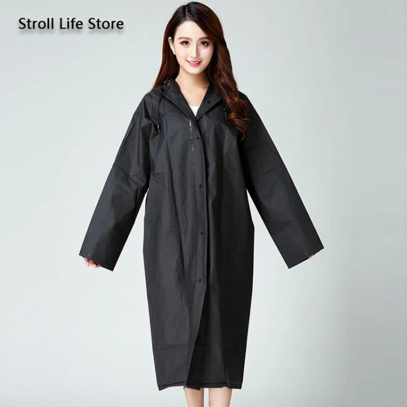 Women's Translucent Rain Poncho, Yellow Waterproof Raincoat, Outdoor Adult Rain Gear, Plastic Suit, Clear Rain Coat