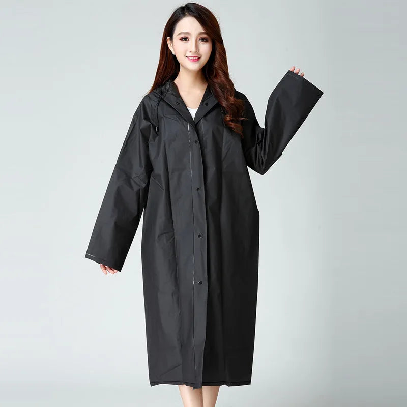 Women's Translucent Rain Poncho, Yellow Waterproof Raincoat, Outdoor Adult Rain Gear, Plastic Suit, Clear Rain Coat