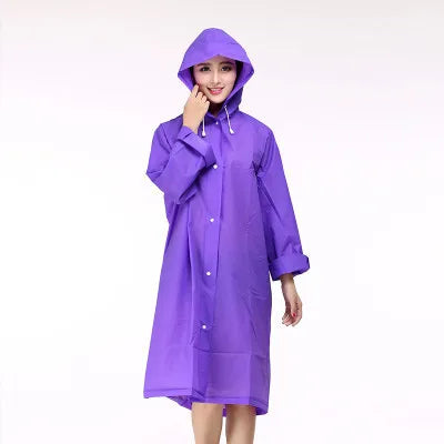 Women's Translucent Rain Poncho, Yellow Waterproof Raincoat, Outdoor Adult Rain Gear, Plastic Suit, Clear Rain Coat