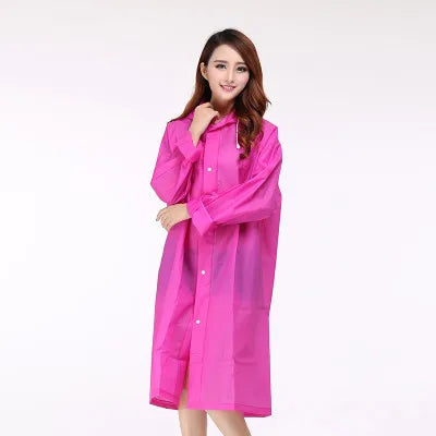Women's Translucent Rain Poncho, Yellow Waterproof Raincoat, Outdoor Adult Rain Gear, Plastic Suit, Clear Rain Coat
