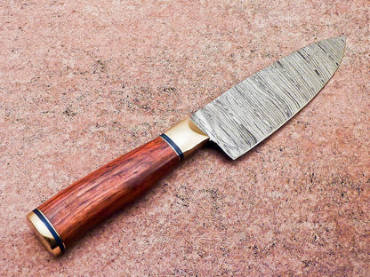 Professional Damascus Hunting Knife  Wooden Handle With Sheath 1