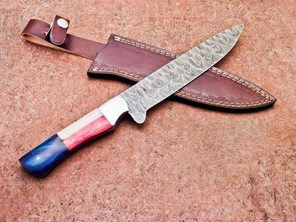 Rustic Handmade Damascus Steel Knife  Hunting  Camping Essential 1