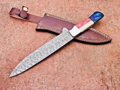 Rustic Handmade Damascus Steel Knife  Hunting  Camping Essential 2