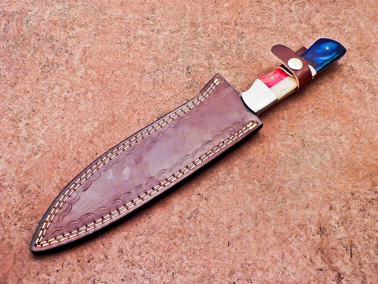 Rustic Handmade Damascus Steel Knife  Hunting  Camping Essential 3