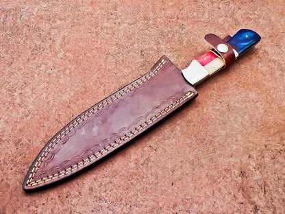 Rustic Handmade Damascus Steel Knife  Hunting  Camping Essential 3