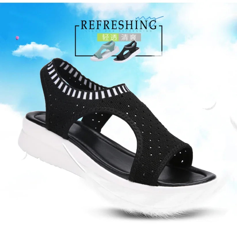 Ladies Walking Shoes Breathable Summer Sandals Wedge Heels Comfortable Women Sandal Shoes For Shopp 4