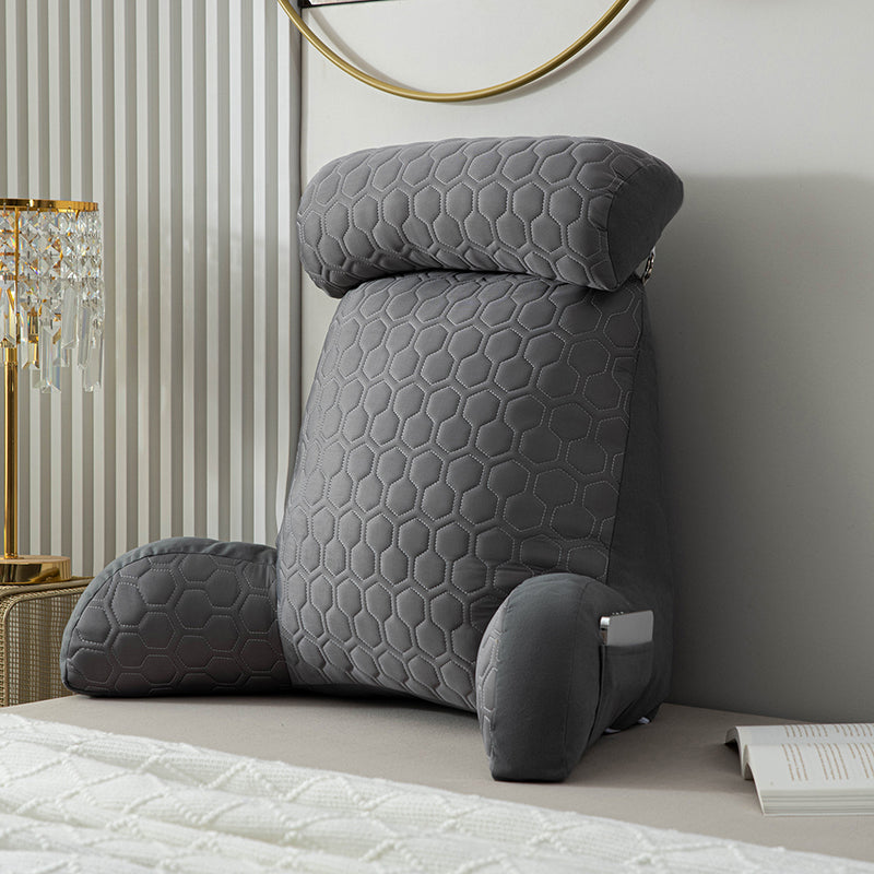 Back Cushion For Sitting Up In Bed Reading Pillow Standard Bed Pillow Chair Arm Pillow With Pockets 8