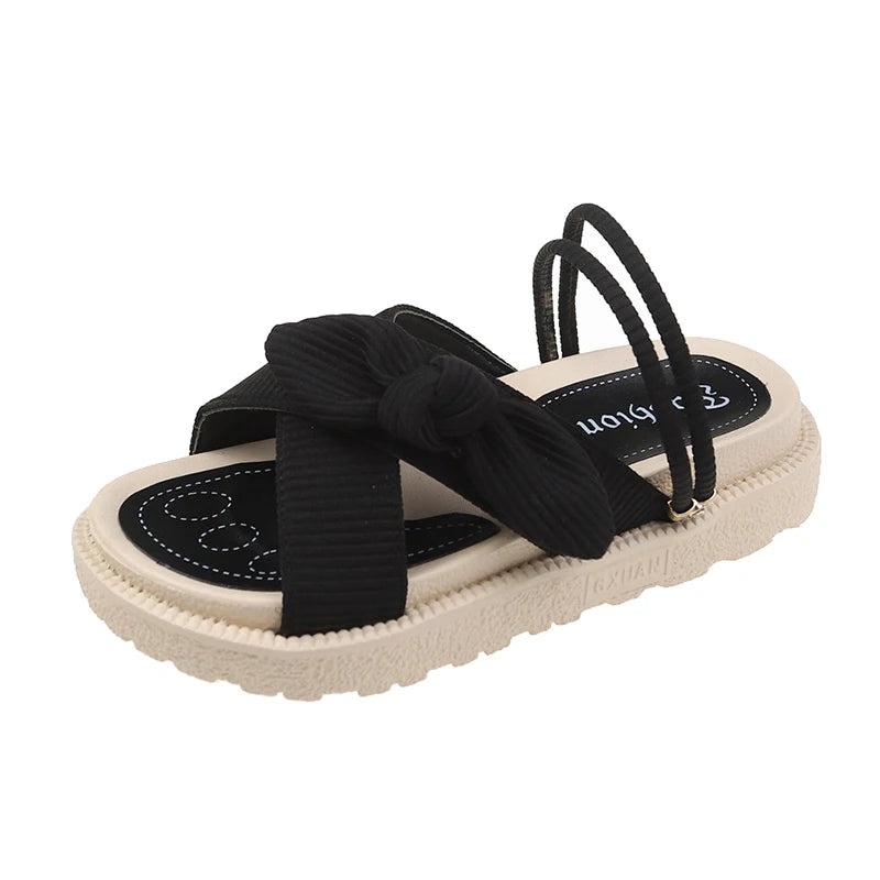 Summer Fairy Style Sandal For Women Fashion Student Platform Flats Roman Lady Cute Slippers 7
