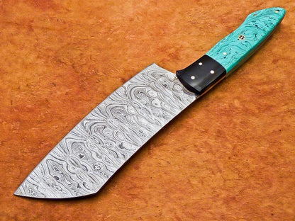 Custom Handmade Damascus Chef Cleaver  Professional Kitchen Chopper Knife 3
