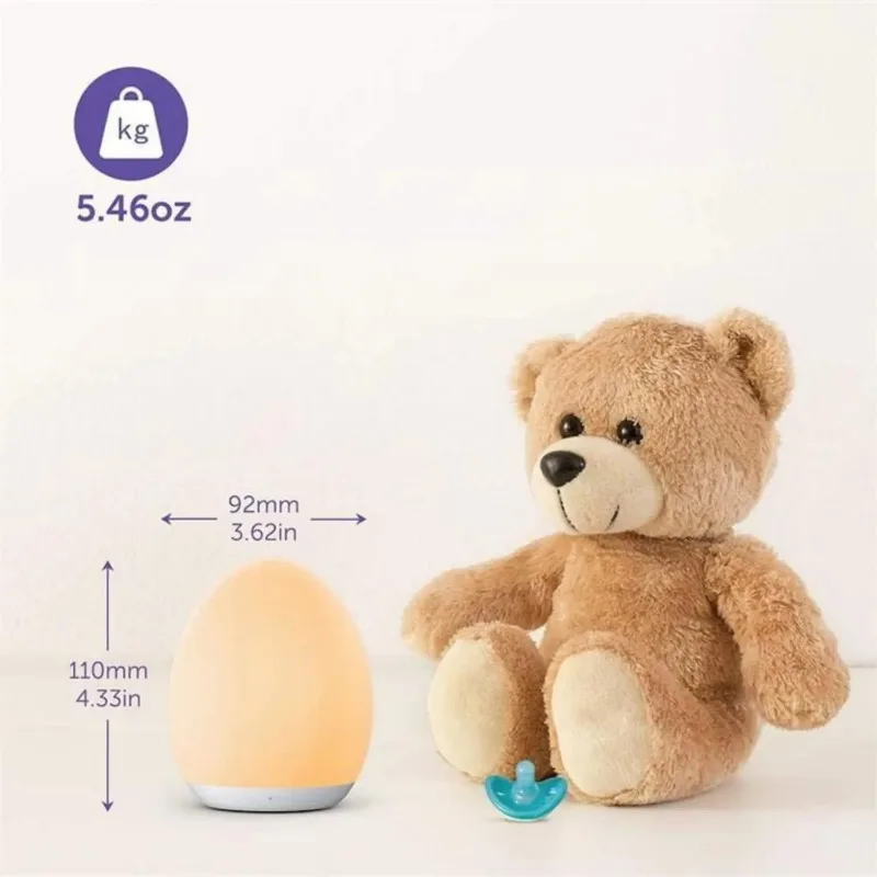 Portable Egg Shape Night Light USB Rechargeable Changing RGB Remote And Touch Control Dimmable Ambi 1