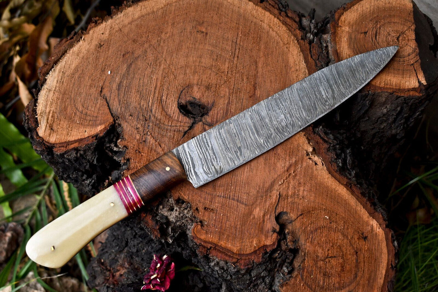 12 Handmade Damascus Steel Chef Knife With Hardwood Handle 1