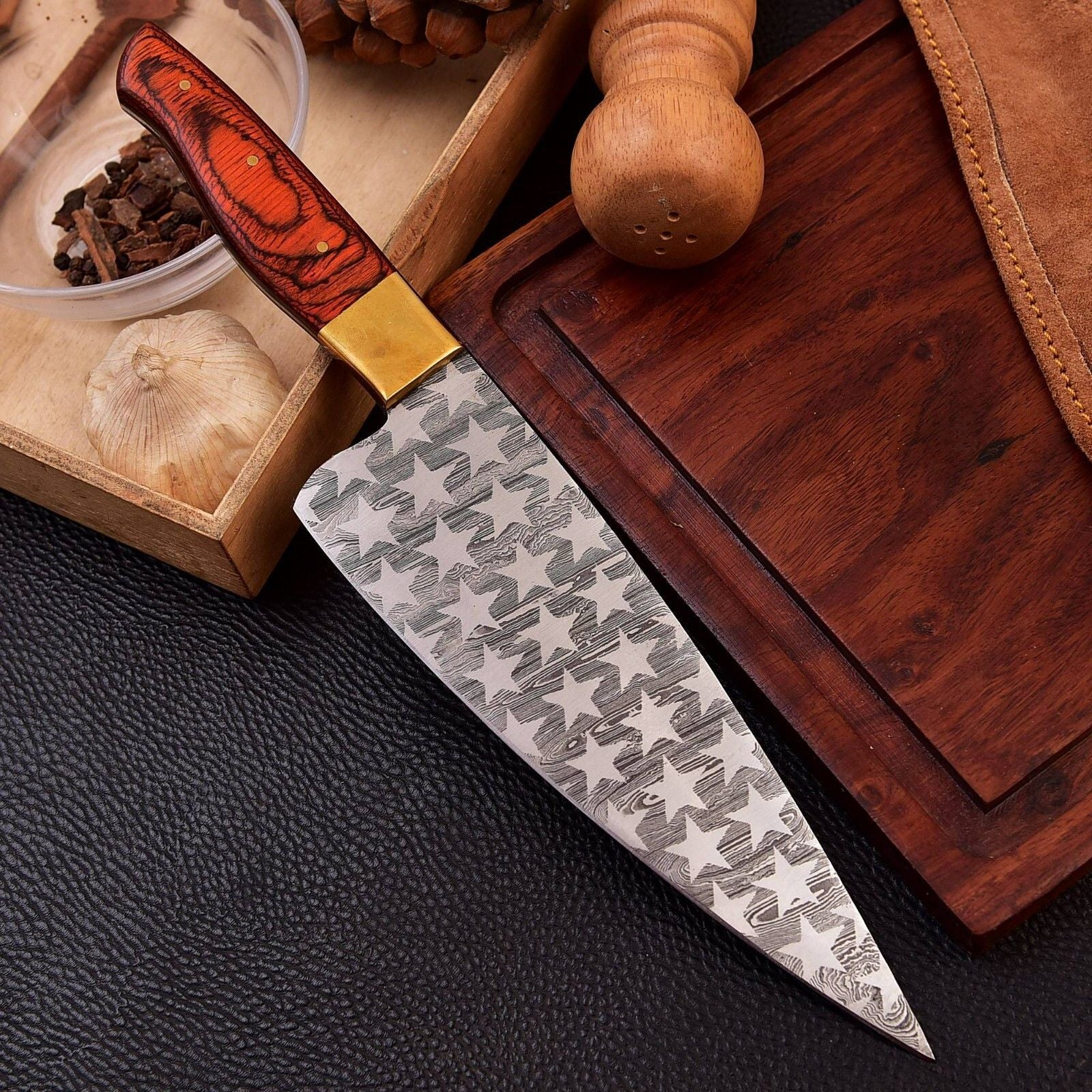 Professional 12 Chef Knife  Damascus Steel Kitchen Knife Hardwood Handle 2