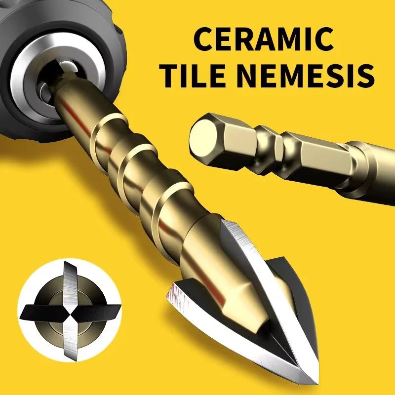 Tungsten Carbide Tile Drill Bit Set – 3-12mm Cross Hex Hard Alloy Bits for Glass, Ceramic & Concrete