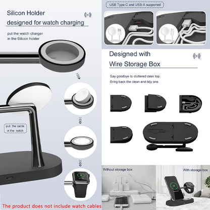 Charging Station for iPhone, Magnetic Wireless Charger, Apple Watch, AirPods Pro