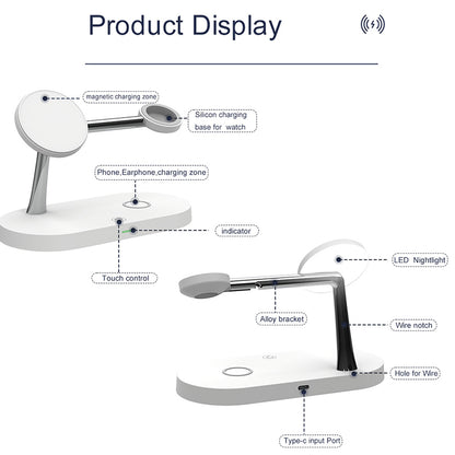 Charging Station for iPhone, Magnetic Wireless Charger, Apple Watch, AirPods Pro