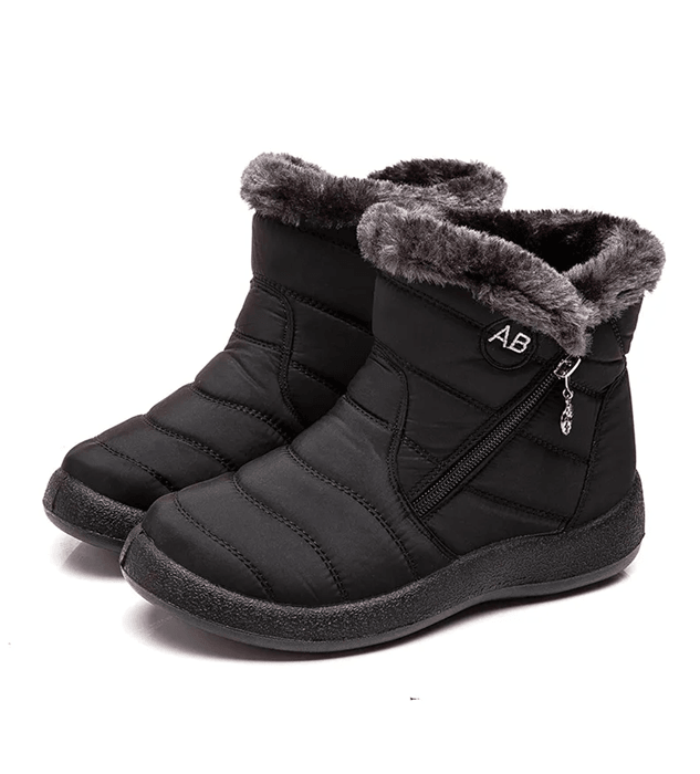 CozyStep Womens Waterproof Winter Ankle Boots With Fur Lining And Low Heels 3