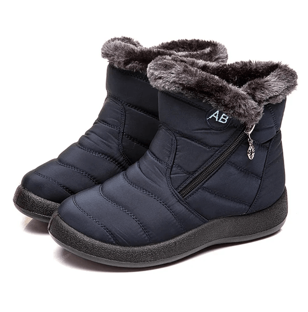 CozyStep Womens Waterproof Winter Ankle Boots With Fur Lining And Low Heels 4