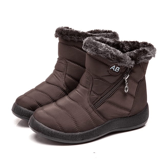 CozyStep Womens Waterproof Winter Ankle Boots With Fur Lining And Low Heels 5