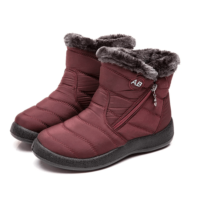 CozyStep Womens Waterproof Winter Ankle Boots With Fur Lining And Low Heels 7