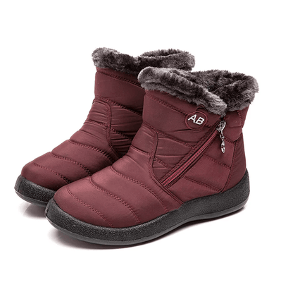 CozyStep Womens Waterproof Winter Ankle Boots With Fur Lining And Low Heels 7