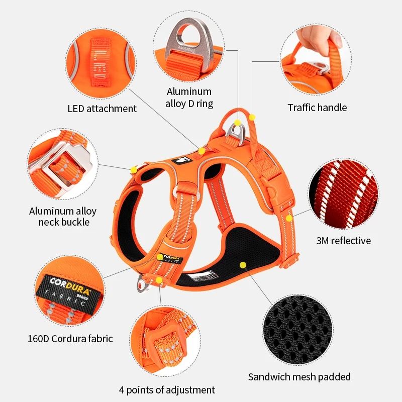 Adjustable Reflective No Pull Dog Harness For Safe Walking 2