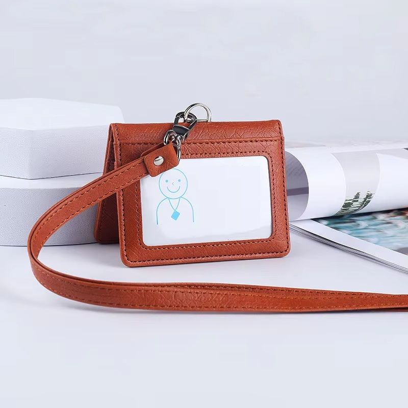 Luxury Leather Card Holder Multi Card Case For Men Business Credit ID Card Holder With Neck Lanyard 1