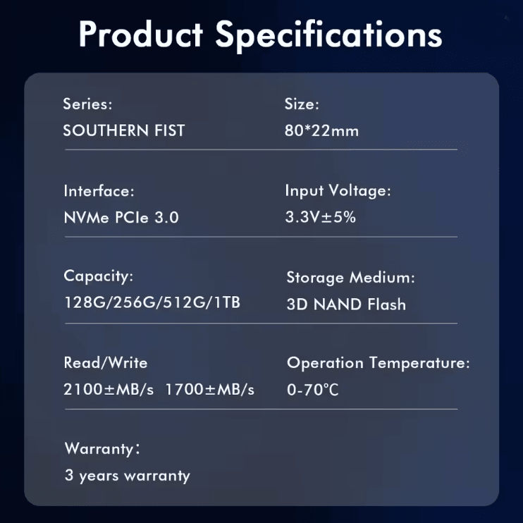Huadisk NVMe M2 PCIe Gen3 SSD High Speed Internal Solid State Drive For Laptops And Desktops 3