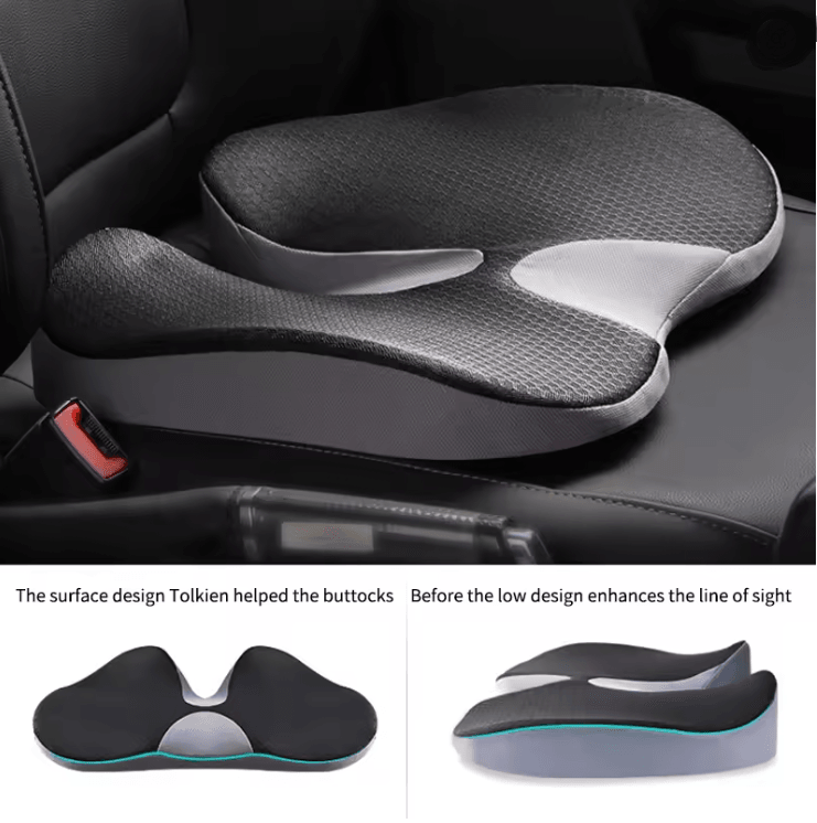 OrthoEase Memory Foam Seat Cushion for Tailbone and Sciatica Pain Relief