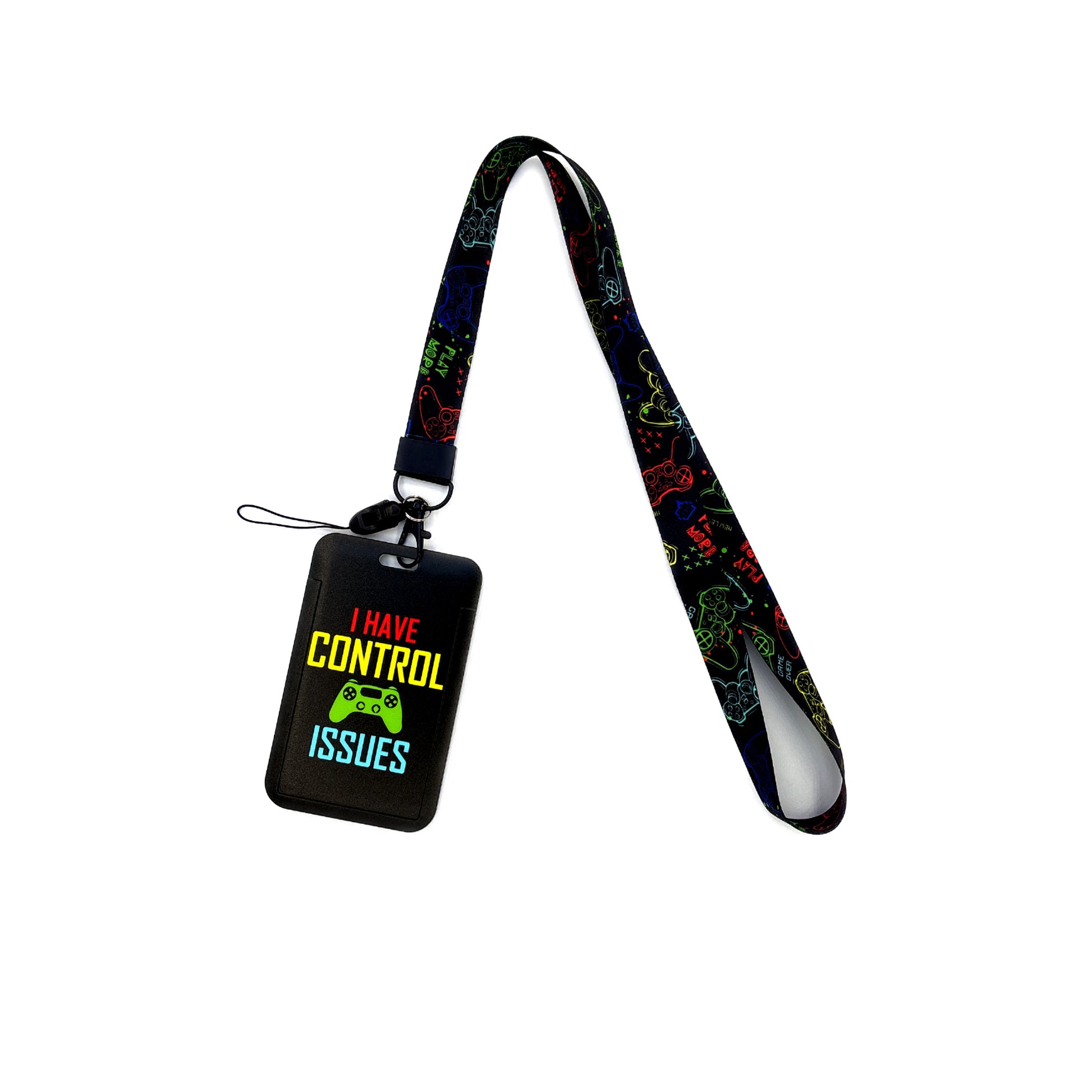 Gamer Lanyard, Card Holder Neck Strap, ID Badge Holder, Retractable Keychain, Phone Straps, Cool Accessories and Gifts