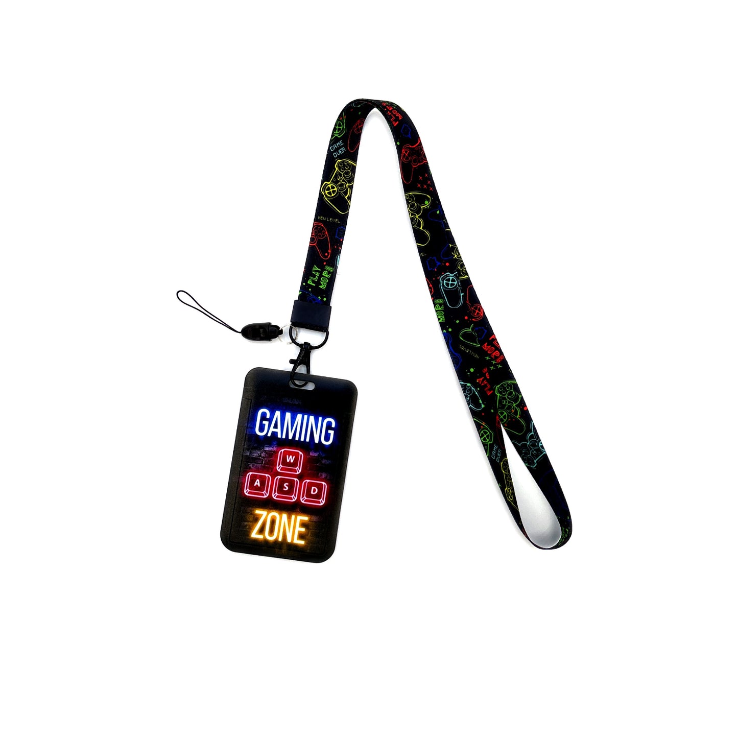 Gamer Lanyard, Card Holder Neck Strap, ID Badge Holder, Retractable Keychain, Phone Straps, Cool Accessories and Gifts