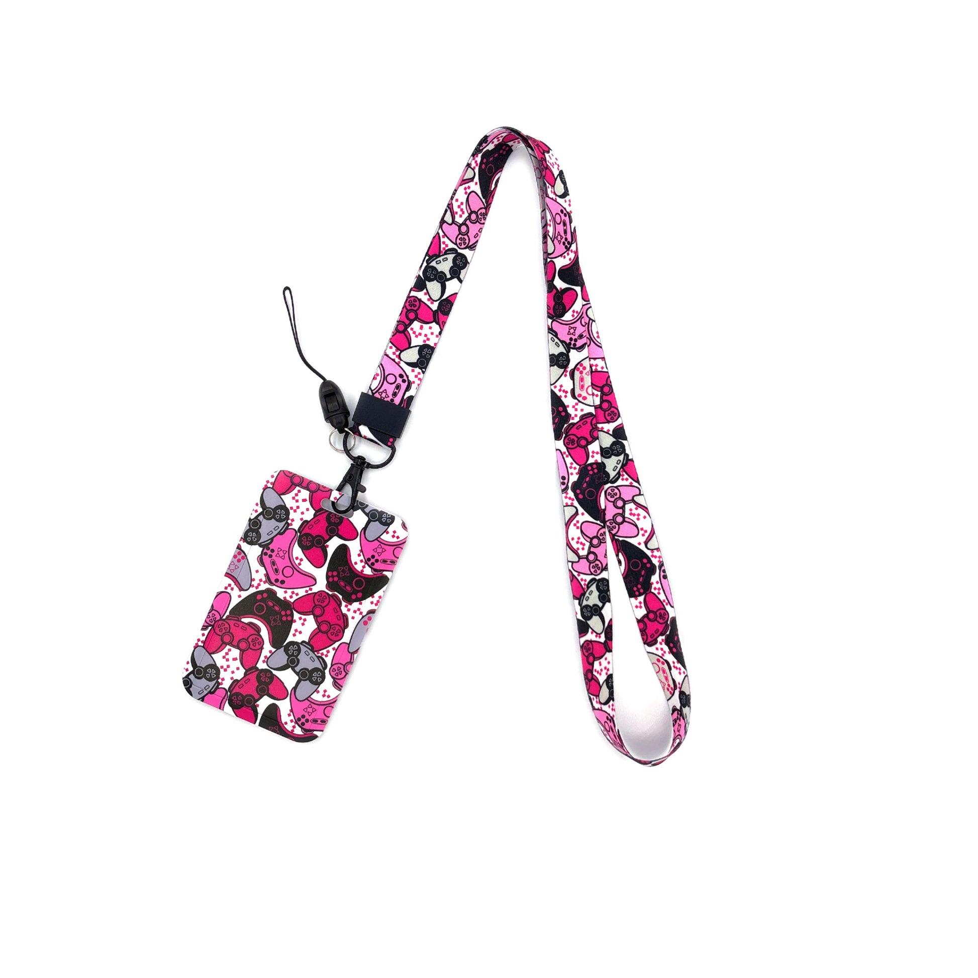 Gamer Lanyard, Card Holder Neck Strap, ID Badge Holder, Retractable Keychain, Phone Straps, Cool Accessories and Gifts
