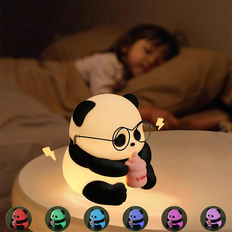 Cute Silicone Panda Night Light, Rechargeable LED, Kawaii Animal Decor for Kids, Birthday Gifts, and Christmas Lights