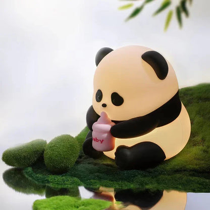 Cute Silicone Panda Night Light, Rechargeable LED, Kawaii Animal Decor for Kids, Birthday Gifts, and Christmas Lights