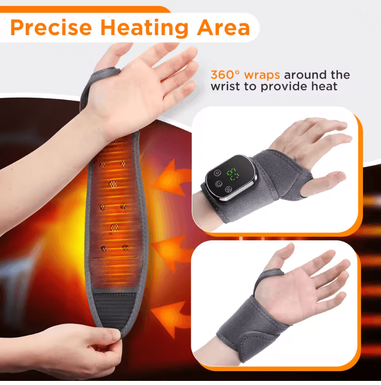 ThermaPulse 2 In 1 Heated Wrist Massager With Adjustable Temperature And Vibration Therapy 1