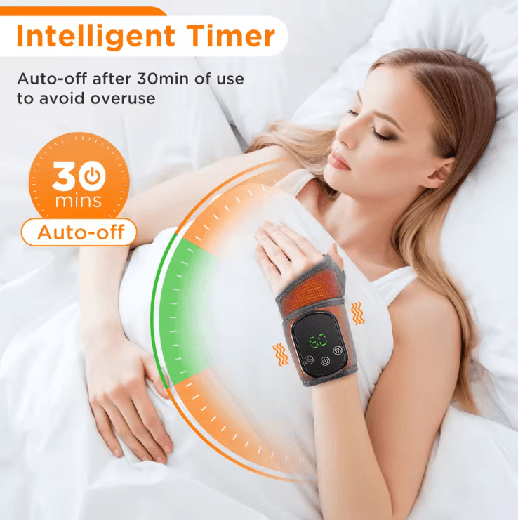 ThermaPulse 2 In 1 Heated Wrist Massager With Adjustable Temperature And Vibration Therapy 2
