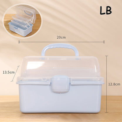 Children's Hair Accessories Organizer with Handles, Foldable Storage Box, Portable Medicine Cabinet, Cute Jewelry Case