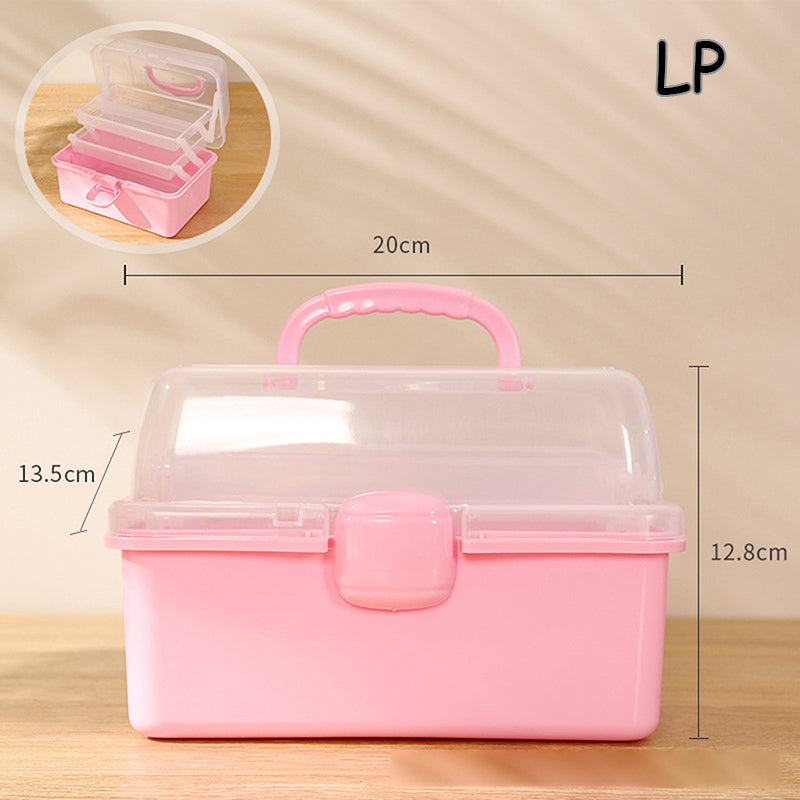 Children's Hair Accessories Organizer with Handles, Foldable Storage Box, Portable Medicine Cabinet, Cute Jewelry Case