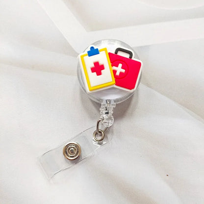 Creative Cartoon Nurse ID Badge Clip Retractable Reel Easy Pull Clip Set For Medical Professionals  4